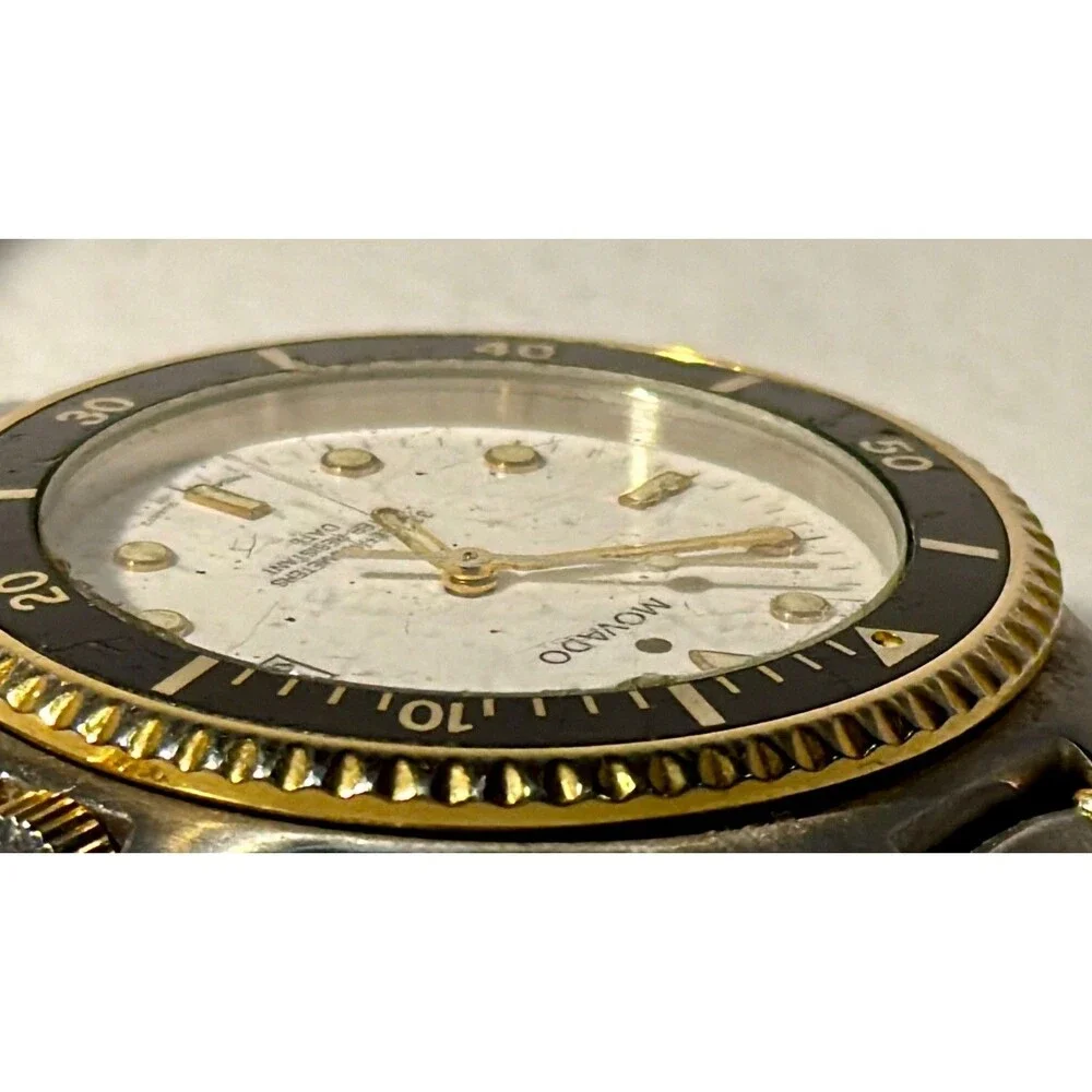 VTG Mens Movado divers watch 2 tone 330ft good condition B1–A4-872 New Battery
